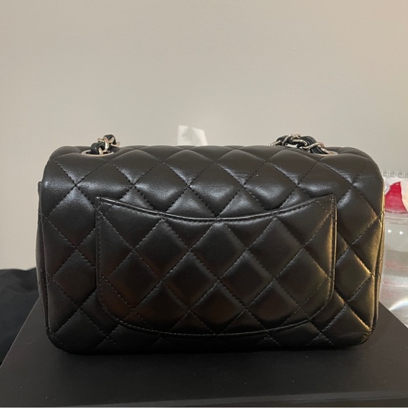 Chanel mini rectangular classic flap black lambskin SHW - Picture 2 of 12